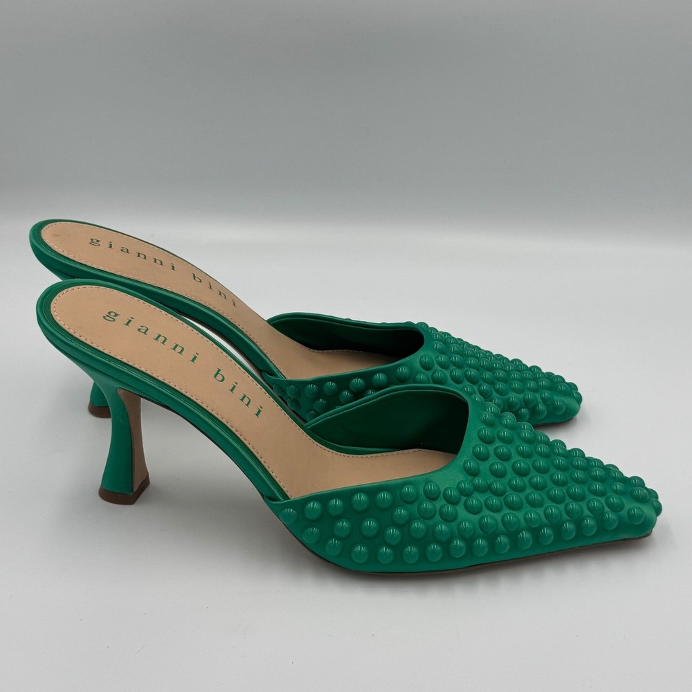Gianni Bini Green Studded Pointed Toe Mule Heels 9.5M NO BOX - Picture 4 of 8